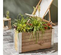 Cerland Bambou Outdoor Rectangular Wooden Planter 80Cm