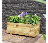 Cerland Baroque Outdoor Rectangular Wooden Planter 70cm
