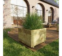 Cerland Baroque Square Planter 30cm x 30cm 11L Traditional Wooden Garden Planter