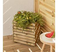 Cerland Horizon Garden Slatted Wooden Planter 40cm x 32cm 13L Modern Plant Pot