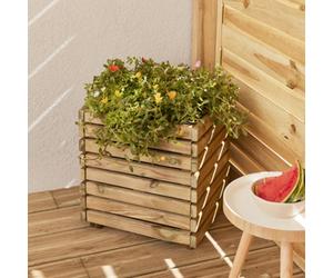 Cerland Horizon Outdoor Square Wooden Planter Tall 40Cm