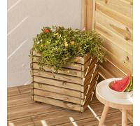 Cerland Horizon Tall Square Wooden Planter 40 × 40 × 60 cm - Pressure-Treated Scots Pine Tall Plant Pot, Slatted Raised Garden Planter for Herbs, Vegetables & Flowers