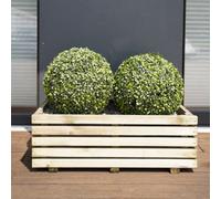 Cerland Kub Outdoor Rectangular Wooden Planter 80Cm