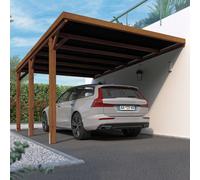 Cerland Victor Wall Mounted Wooden Carport 3M X 5M Opaque Roof With Galvanised Concrete-In Feet