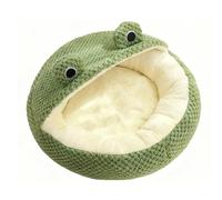 Cerlingwee Green Cat Bed Cozy Plush Cave for Indoor Pets Base for Cleanliness and Comfort for Home (M(50x50x20cm/19.69x19.69x7.87in, for Pets Within)
