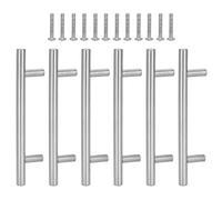 Cerlyiont 6pcs Stainless Steel T Bar Handle Durable Furniture Hardware Cabinet Sheds Wardrobes Drawer Sliding Doors