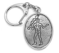 Cerne Abbas Giant Push Gate Keyring with a Grey Burlap Pouch