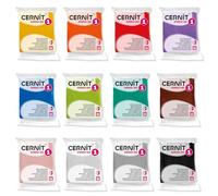 CERNIT - A Pack of 12 Polymer Clay, Primary and Secondary Colours - Modelling Clay No. 1-12 Different Colours - 56 g Blocks - CE0900012K01C