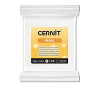 CERNIT CE0860250085C - One Packet of Polymer Clay - Pearlescent Effect - Modelling and Baking Clay - White Colour - 56 g Block - Manufactured in Belgium