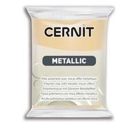 CERNIT CE0870056045C - One Pack of Metallic Effect Polymer Clay Block - Modelling and Baking Clay - Champagne Colour - 56 g Block - Manufactured in Belgium