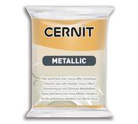 CERNIT CE0870056050C - One Pack of Metallic Effect Polymer Clay Block - Modelling and Baking Polymer Clay - Gold Colour - 56 g Block - Manufactured in Belgium