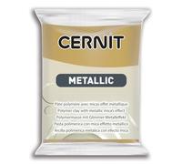 CERNIT CE0870056053C - A Pack of Metallic Effect Polymer Clay Block - Modelling and Baking Clay - Rich Gold Colour - 56 g Block - Manufactured in Belgium