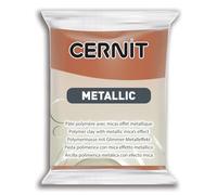 CERNIT CE0870056058C - A Pack of Metallic Effect Polymer Clay Block - Modelling and Baking Clay - Bronze Colour - 56 g Block - Manufactured in Belgium