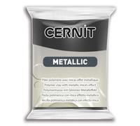 CERNIT CE0870056169C - A Pack of Metallic Effect Polymer Clay Block - Modelling and Baking Clay - Hematite Colour - 56 g Block - Manufactured in Belgium