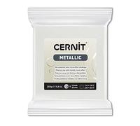 CERNIT CE0870250085C - A Pack of Metallic Effect Polymer Clay Block - Modelling and Baking Clay - White Pearl Colour - 250 g Block - Manufactured in Belgium