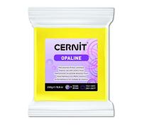 CERNIT CE0880250717C - A Packet of Opaline Effect Polymer Clay Block - Modelling and Baking Clay - Primary Yellow Colour 250 g Block - Manufactured in Belgium