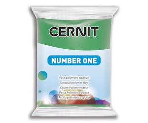 CERNIT CE0900056600C - A Pack of Polymer Clay Block - Number One Range - Modelling and Baking Clay - Green Colour - 56 g block - Manufactured in Belgium