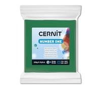 CERNIT CE0900250600C - A Pack of Polymer Clay Block - Number One Range - Modelling and Baking Clay - Green Colour - 250 g block - Manufactured in Belgium