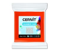 CERNIT CE0900250752C - A Pack of Polymer Clay Block - Number One Range - Modelling and Baking Clay - Orange colour - 250 g block - Manufactured in Belgium
