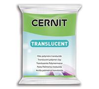 CERNIT CE0920056605C - A Pack of Polymer Clay Block - Translucent Effect - Modelling and Baking Clay - Lime Green Colour - 56 g Block - Manufactured in Belgium