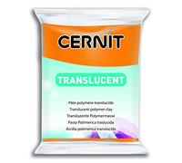 CERNIT CE0920056752C - A Pack of Polymer Clay Block - Translucent Effect - Modelling and Baking Clay - Orange Colour - 56 g Block - Manufactured in Belgium