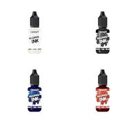 CERNIT CE2020010AMZC - Set of 4 Opaque Alcohol-Based Inks - Alcohol Ink - 20 ml Bottles: White, Black, Midnight Blue and Fire Red - Manufactured in Belgium