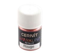 CERNIT CE6100005400C Metallic Effect Coloured Powder - Red - Mixable - 5g Jar
