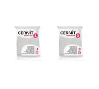 CERNIT CE9056027AMZC - Un lot de 2 Pains de Pâte Polymère Number ONE - Pâte à Modeler à Cuire - Couleur Blanc Opaque - 2 Blocs de 56 g