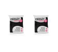 CERNIT CE9056100AMZC - Pack of 2 x Number ONE Polymer Clay - Modelling Clay - Black - 2 Blocks of 56 g