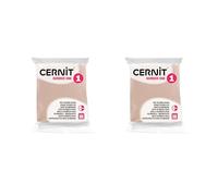 CERNIT CE9056425AMZC - Un lot de 2 Pains de Pâte Polymère Number ONE - Pâte à Modeler à Cuire - Couleur Rose Beige - 2 Blocs de 56 g