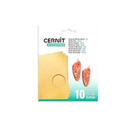 CERNIT CE921C - A Pack of 10 metallised foil Sheets - Easily Mixable - Compatible with Polymer - Gold Colour - Manufactured in Belgium - DIY - Creative