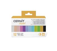 CERNIT CEASS002C - Un Assortiment 12 Pains de Pâtes Cernit 25g - Pâte polymère assortiments de 12 Couleurs Pastels - Gamme Number one - Modelage, DIY adultes