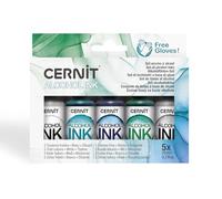 CERNIT CEASS006C - an Assortment of Alcohol-Based Inks - Set - Metallic Colours - Alcohol Ink - Manufactured in Belgium - DIY - Creative - Art ACESSORY