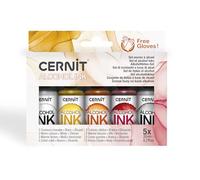 CERNIT CEASS007C - an Assortment of Alcohol-Based Inks in a Set - Warm Colours - Alcohol Inks - Manufactured in Belgium - DIY - Creative - Art Accessory