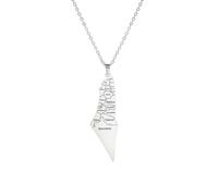 Cernomal Palestine Map Shaped Pendant Necklace - Trendy Map And City Charm Choker Clavicle Chain,Halloween Party Fashion Jewelry Handmade Neckwear For Men Women,Map Pendant,Long:50Cm