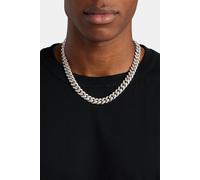 Cernucci Men's 12mm Iced Cuban Link Chain in Metallic Silver | Size: 16 inches Cernucci Metallic Silver 16 inches