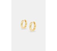 Cernucci Men's Pyramid Hoop Earrings - Gold - 12mm in Metallic Silver Cernucci Metallic Silver One Size