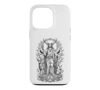 Cernunnos Celtic Forest God Sacred Antler Line Art Case for iPhone 13 Pro