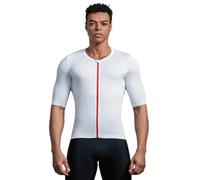 CEROTIPOLAR Wind Tunnel Jersey Men's Professional Cycling Shirt Full Zip, White/Revolution Low Collar, XL