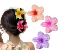 Cerrito Large Flower Hair Claws Set Gradient Lily Design Strong Hold Stylish Accessories for Women and Girls Cute Hair Claws Perfect for Daily Use Travel