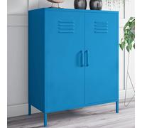 cerritos narrow metal storage cabinet with 2 doors in blue