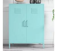 cerritos narrow metal storage cabinet with 2 doors in spearmint