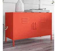 cerritos wide metal storage cabinet with 2 doors in orange