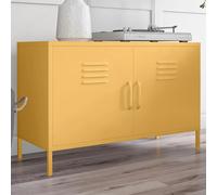 cerritos wide metal storage cabinet with 2 doors in yellow