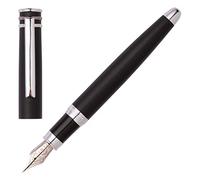 Cerruti 1881 Austin Diamond Black Fountain Pen, Iconic Writing Instrument, Gift Box