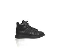 Cerruti 1881 Women's Genuine Leather High Top Sneakers with Rubber Sole & Logo. - Black | Size: 5 Cerruti 1881 Black 5
