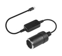 CERRXIAN 1 Foot USB C Male to Cigarette Lighter Adapter Type-C to Cigarette Lighter Power Cable Output Adjustable Voltage 5V-9V-12V-15V-20V PD Fast Charging Cable Maximum Power 60W