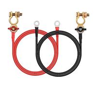 CERRXIAN 1 pair Battery Terminal Connectors Cable,10AWG Red and Black Auto Battery Leads Copper Alloy Connectors Clamp With M8 Ring Terminal for Automotive, Marine, Solar,Solar,RV,Motorcycle