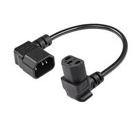 CERRXIAN 1ft IEC 320 90 Degree C13 to C14 Power Cable,18AWG Down Angle IEC 320 C13 3 Pin Female to Left Angle C14 3 Pin Male Power Supply Extension Cord for Computer LED HDTV Monitor and Scanner