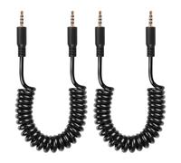 CERRXIAN 2.5mm Audio Cable, 2.5mm TRRS 4-Pole Male to Male Stereo Audio Aux Coiled Cord for Camcorder, Camera,Camera Remote,Headphone,IR Blaster & IR Emitter - 3ft (M to M)